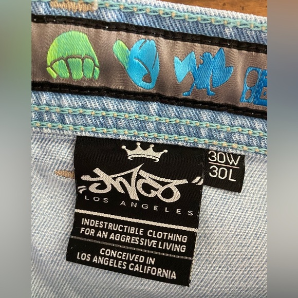 JNCO Jeans W Rollin'. 26". Vintage Wash Limited Edition Roots 30” X 30” Long NWT - Picture 11 of 16